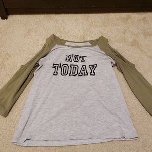 Grey and green half sleeve T-shirt